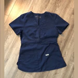 Greys anatomy 3 pocket mock wrap scrub top